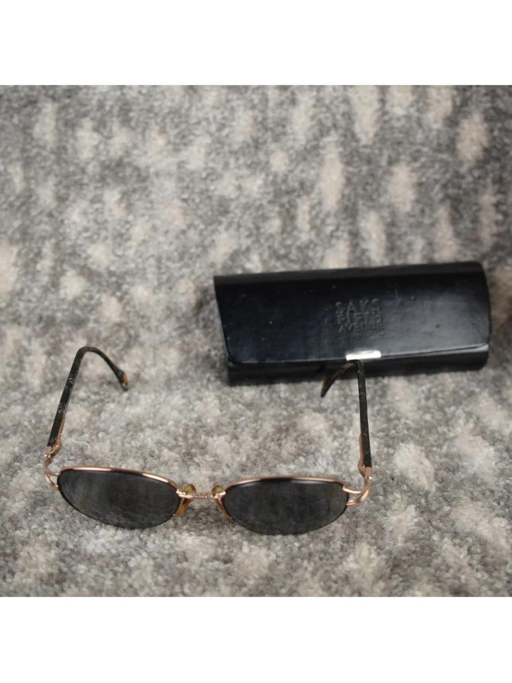 Vintage Gucci Metal Oval Eyeglasses Frames Only Adult 55-18 Gold Flecked Marbled